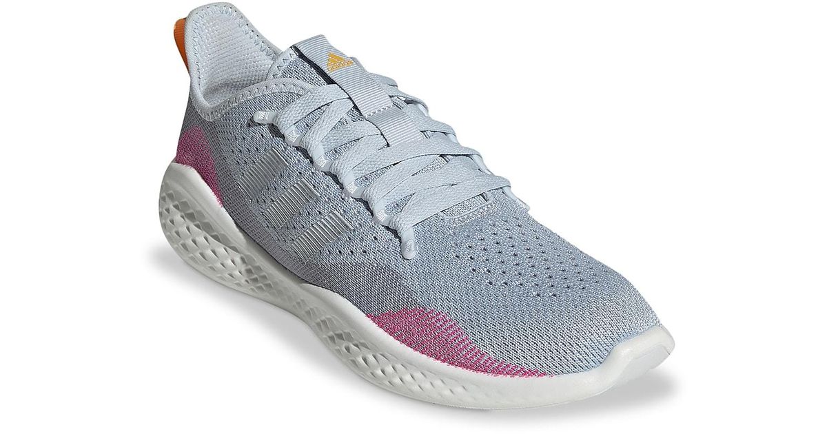 Adidas synthetic fluid flow 2 0 running shoe in grey purple gray lyst