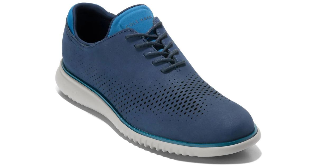 COLE HAAN 2.ZEROGRAND LASER WINGTIP OXFORDS MENS DRESS SHOES BLUE SIZE 12M Cole Haan Zerogrand Dress Shoes Mens 10.5 Blue Stitchlite  main image 4