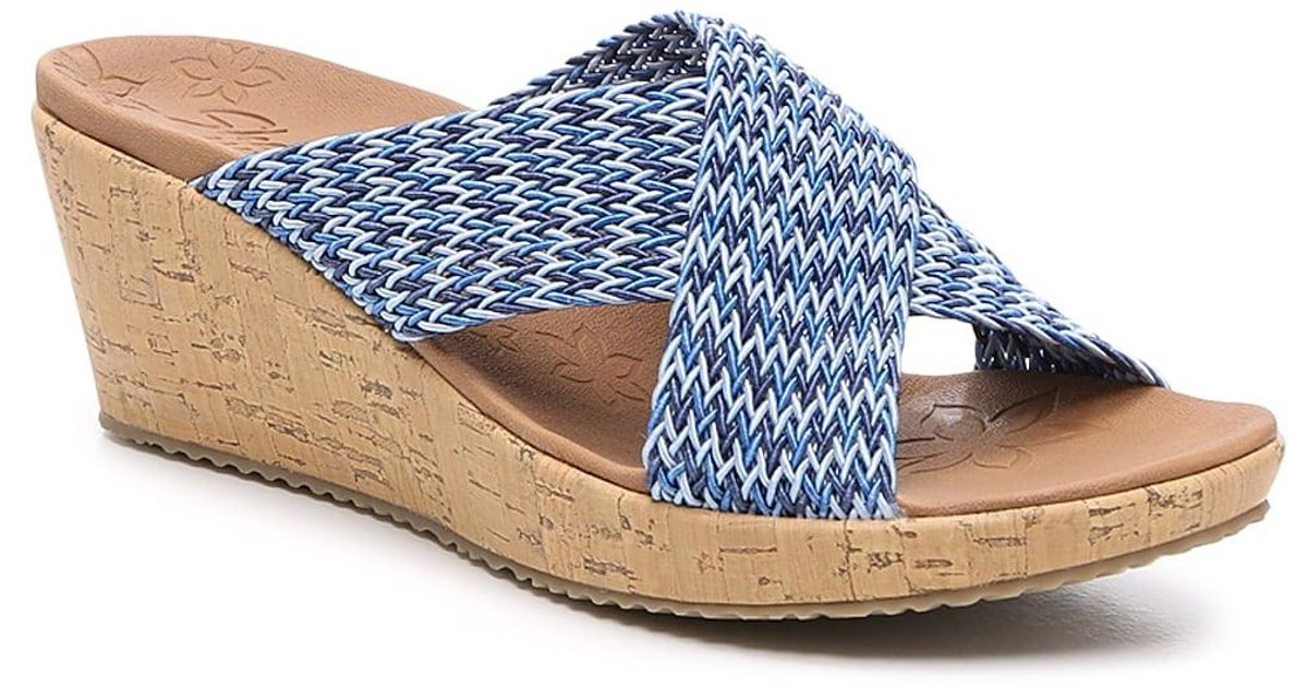 Skechers Cali Beverlee Vacation Mode Wedge Sandal in Blue | Lyst