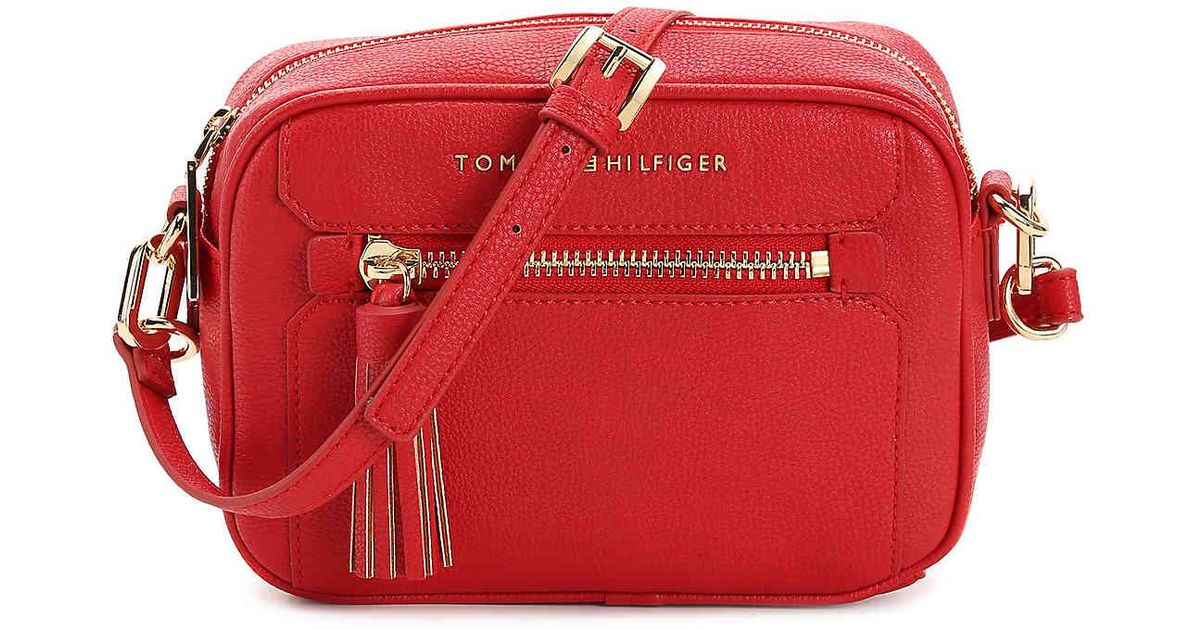 tommy hilfiger red crossbody bag