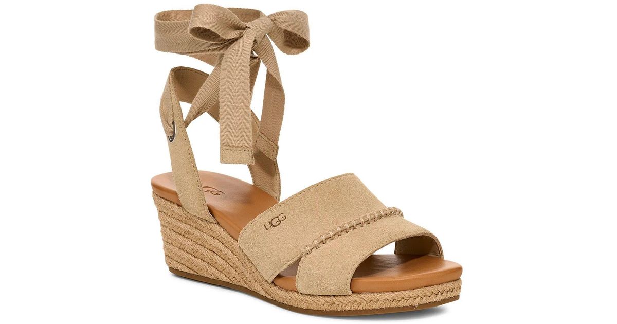 UGG Taia Espadrille Wedge Sandal in Metallic | Lyst