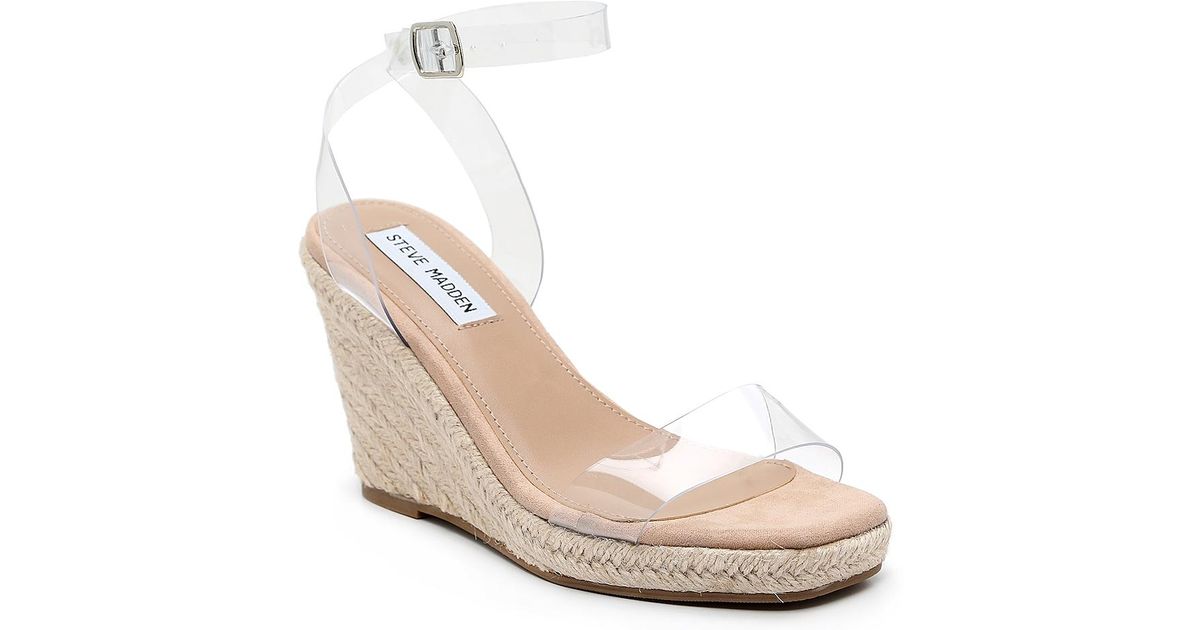 Steve Madden Suede Parra Espadrille Wedge Sandal in Natural - Lyst