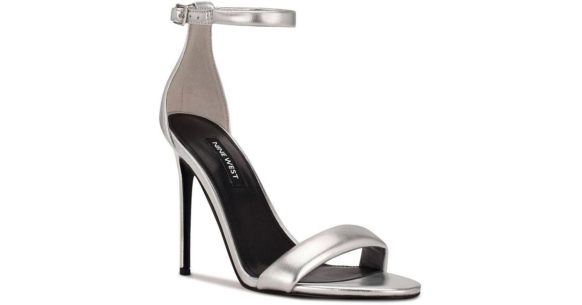 Nine West Teeya Sandal in Silver Metallic (Metallic) - Lyst