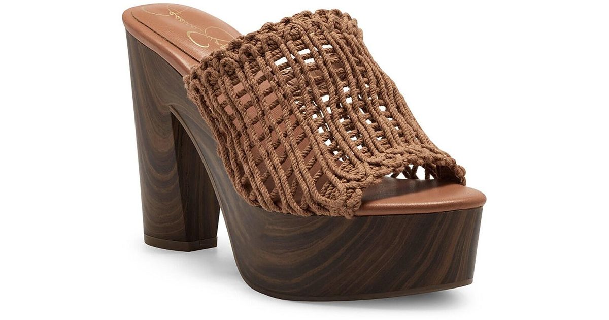Jessica Simpson Synthetic Shelbie 3 Platform Sandal in Brown - Lyst