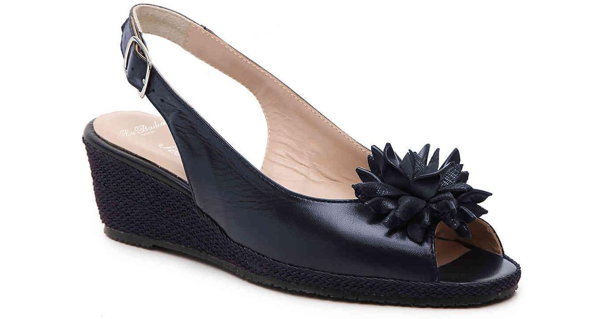 Sesto Meucci Leather Bobby Wedge Sandal in Navy (Blue) Lyst Sesto Meucci Leather Bobby Wedge Sandal in Navy (Blue) Lyst