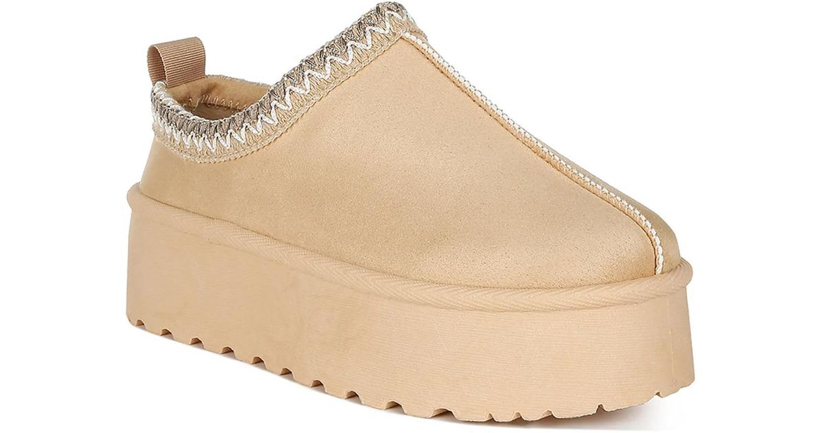 LONDON RAG Struter Platform Slipper in Natural | Lyst