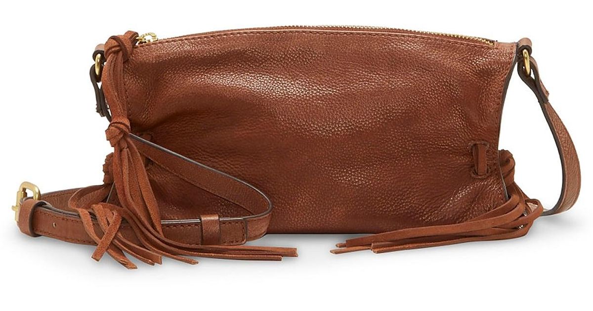 Lucky Brand Erma Leather Crossbody Bag in Dark Brown (Brown) Lyst
