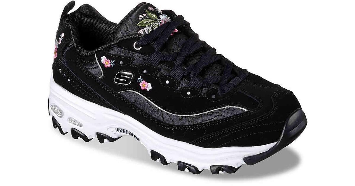 skechers bright blossoms black