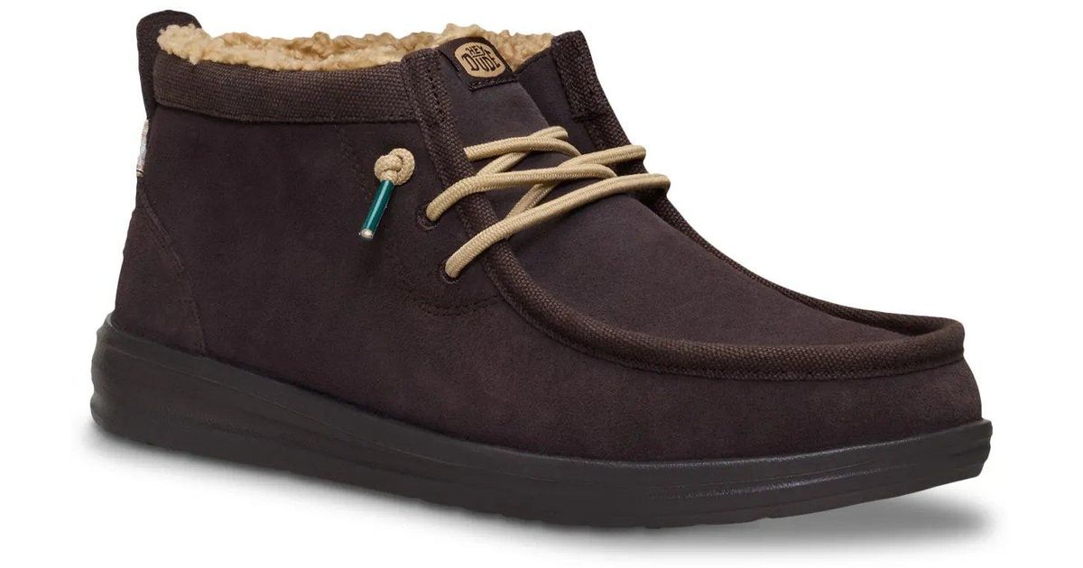 HEYDUDE Men's Wally Mid GripR Pull-On Boots – Water-Repellent