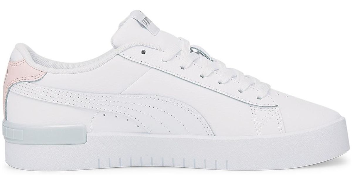 PUMA Leather Jada Sneaker in White/Pink (White) - Lyst