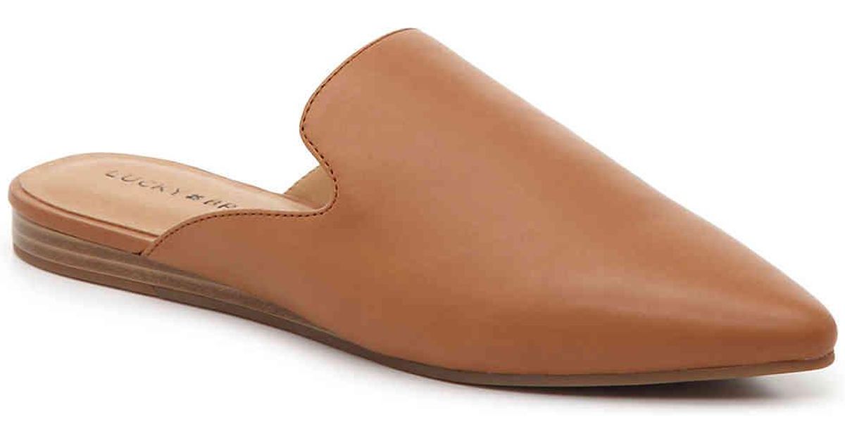 cognac flat mules