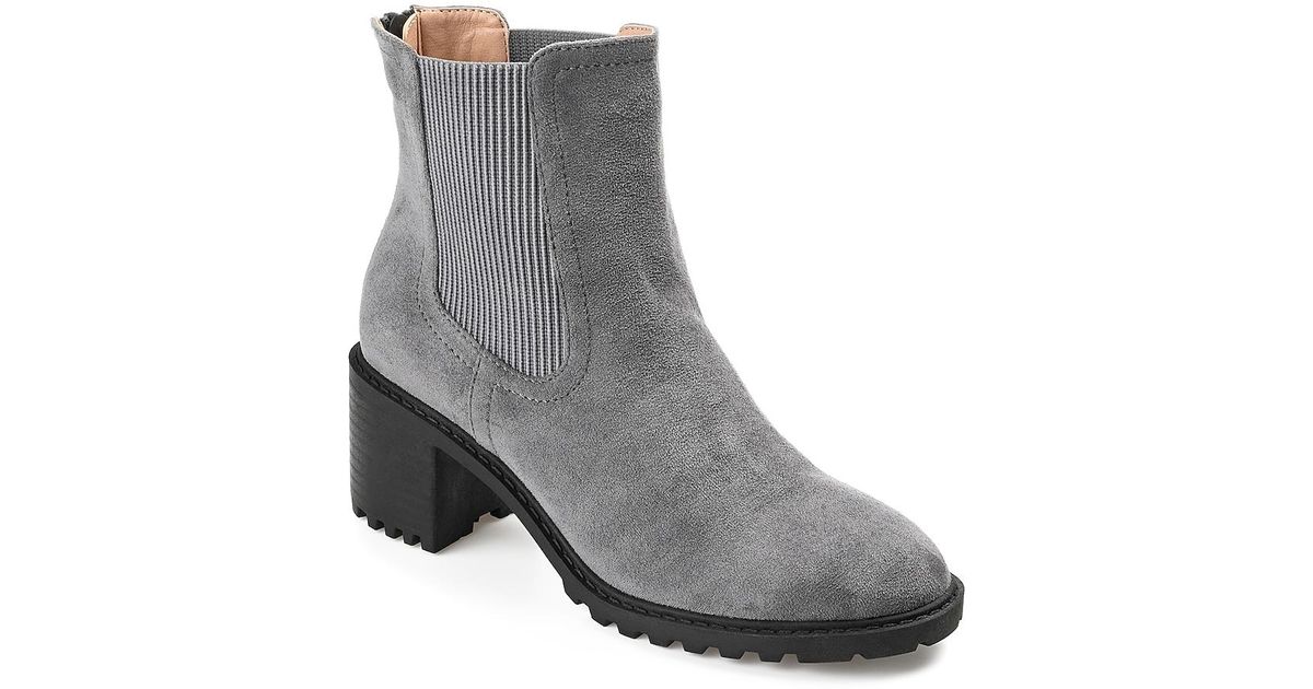 Journee Collection Synthetic Jentry Chelsea Boot in Grey (Gray) | Lyst