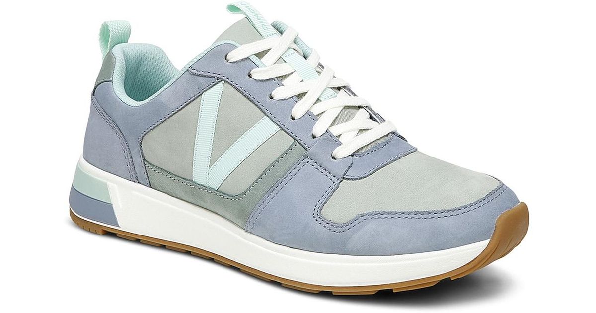 Vionic Leather Rechelle Sneaker in Grey (Gray) - Lyst