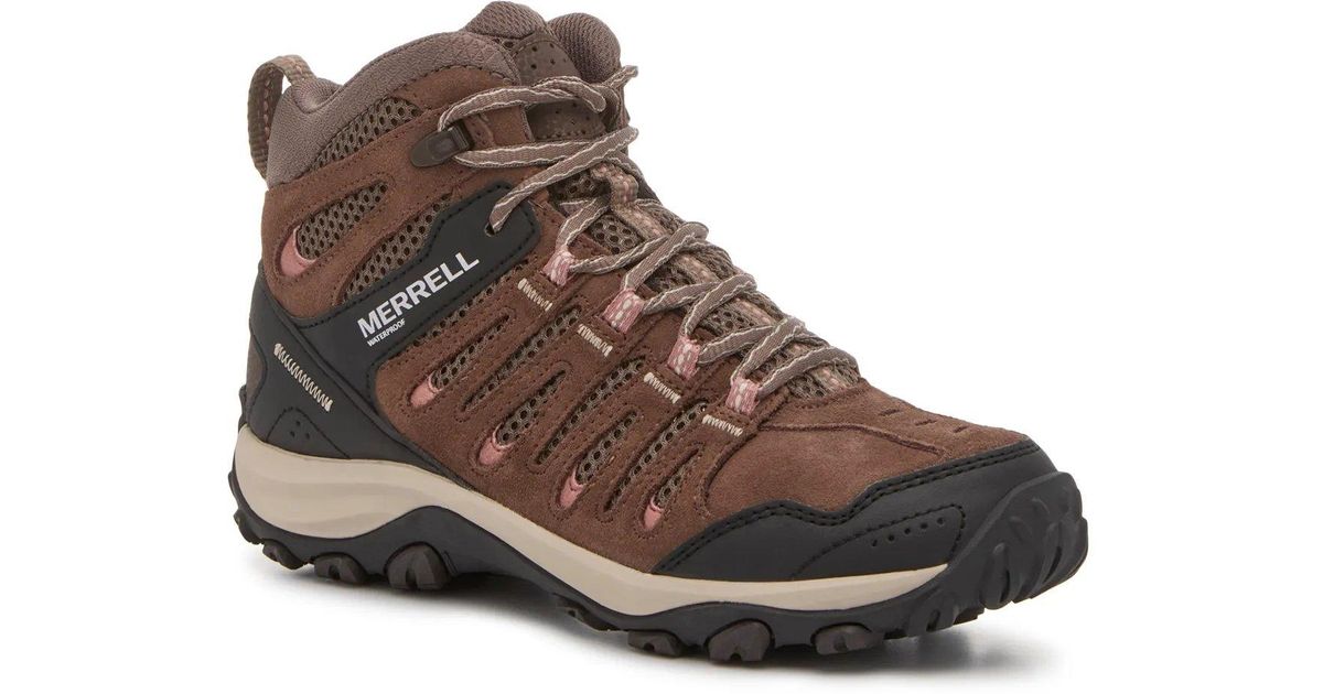 Merrell Crosslander Waterproof Hiking Boot in Brown | Lyst