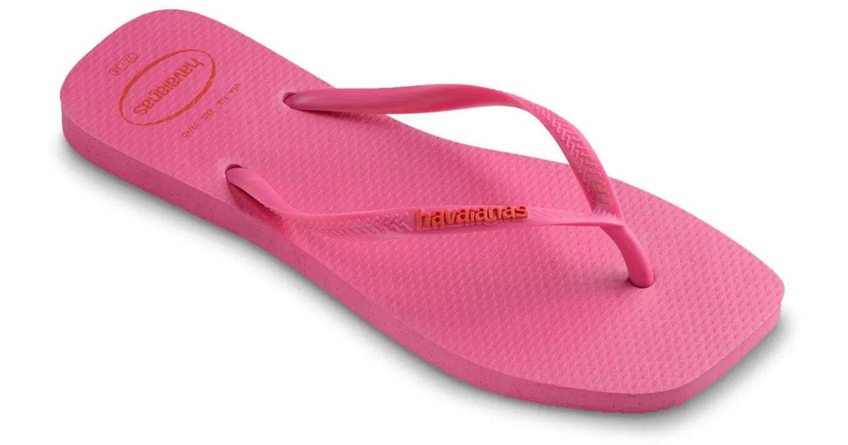 Havaianas Slim Square Logo Pop Up, Infradito Donna Rosa Flux, Suola Quadrata, Logo In Rilievo - 4