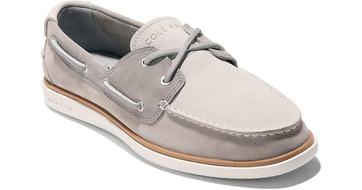 Cole Haan Grandpro Windward Boat Shoe in White for Men | Lyst