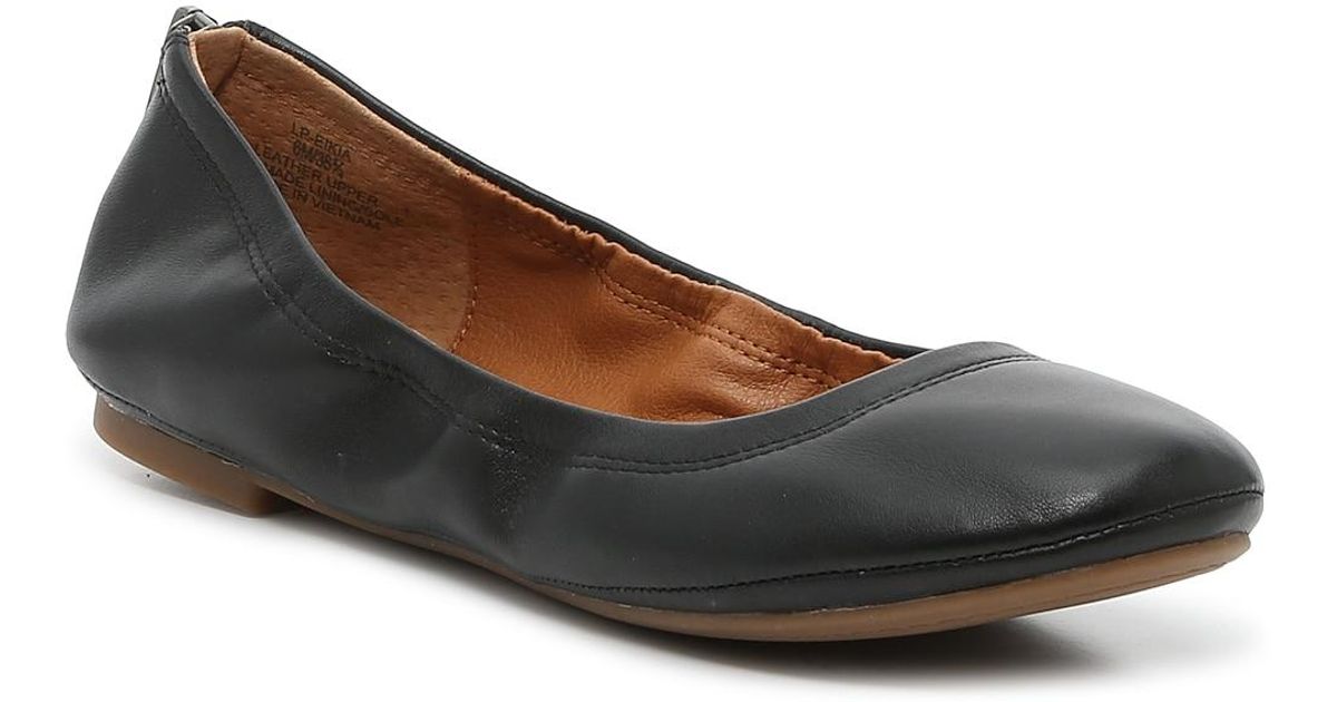 Lucky Brand Leather Eikia Ballet Flat in Black Lyst
