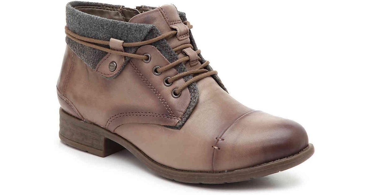 Earth Leather Rexford Bootie in Taupe 