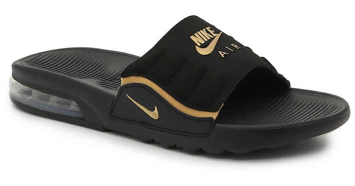 Nike Synthetic Air Max Camden Slide Sandal in Black/Gold Metallic ...