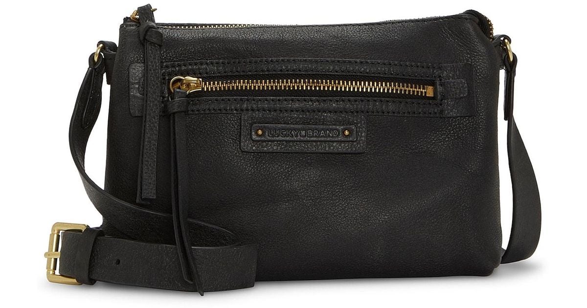 Lucky Brand Donn Small Leather Crossbody Bag in Black | Lyst