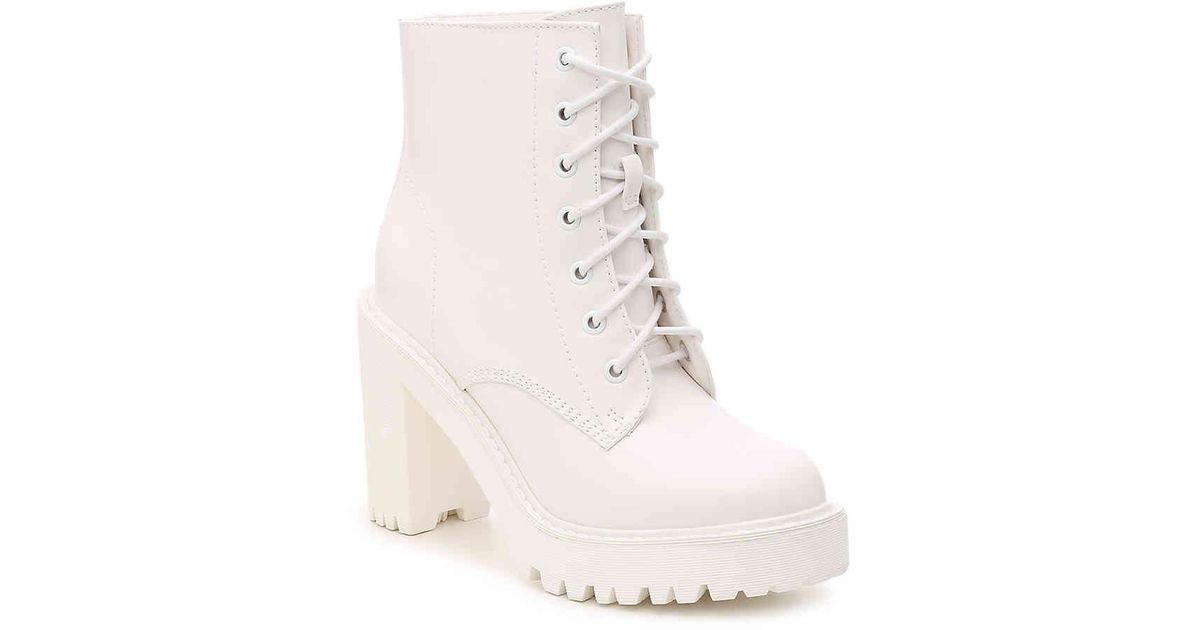 white combat boots platform