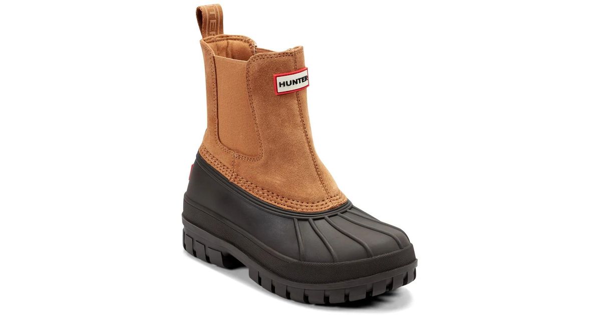HUNTER Sutton Waterproof Duck Boot in Black | Lyst