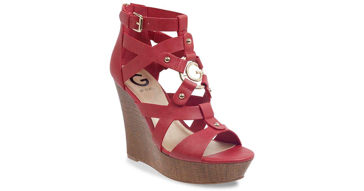 guess red sandals