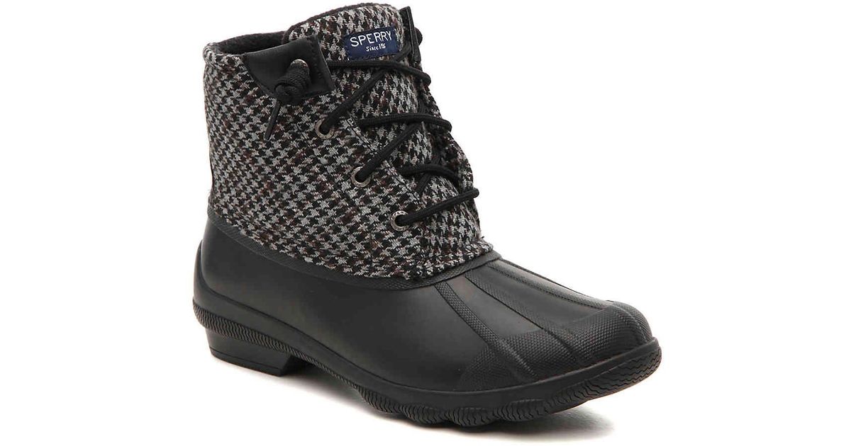 sperry black and grey duck boots