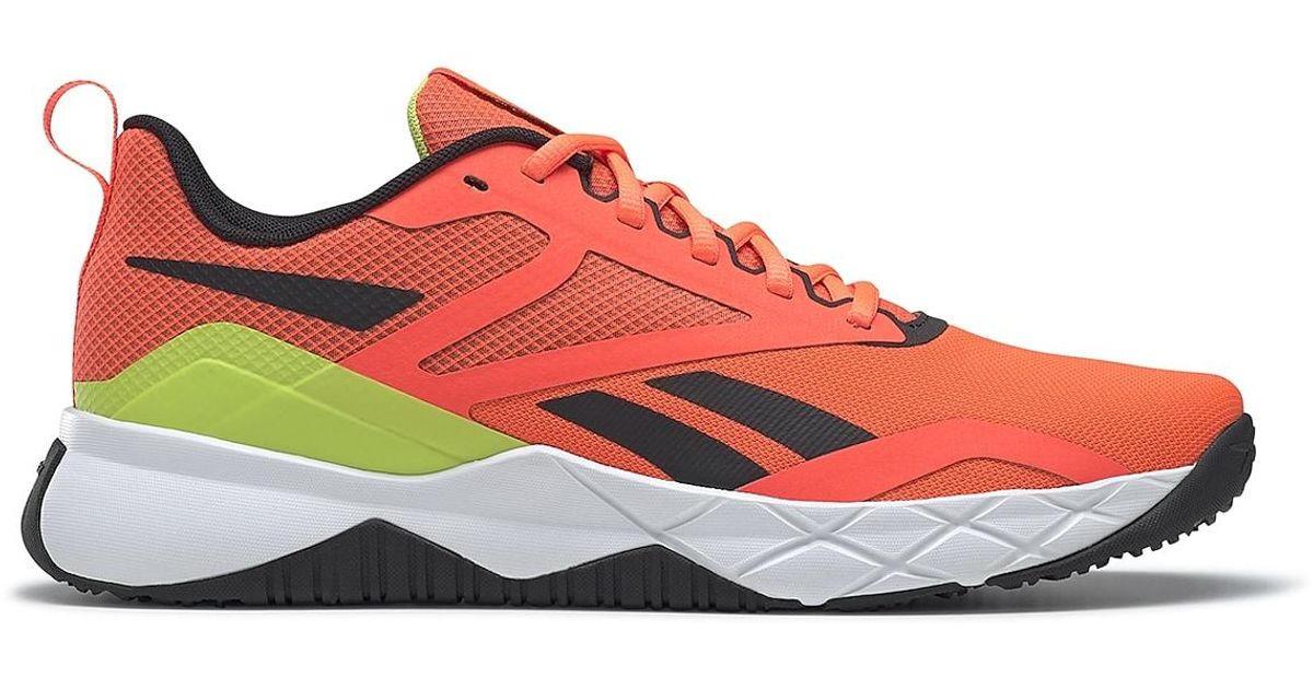 reebok orange running shoes