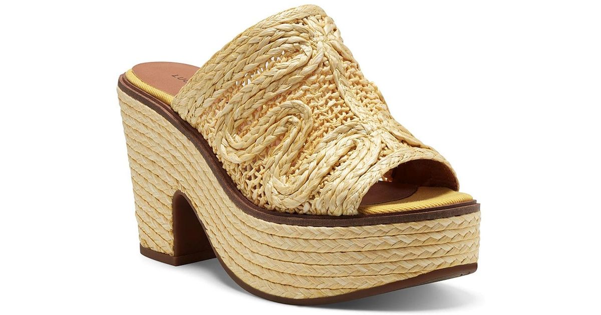 Lucky Brand Synthetic Yena Espadrille Platform Sandal in Yellow - Lyst