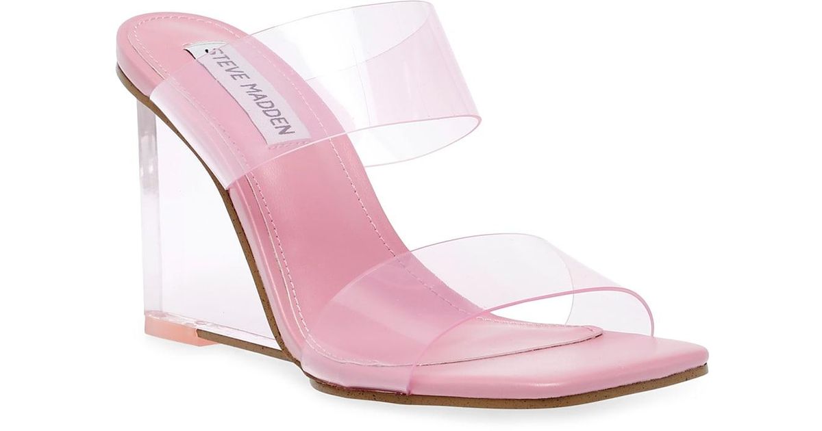 Steve Madden Synthetic Isa Wedge Sandal in Light Pink (Pink) - Lyst