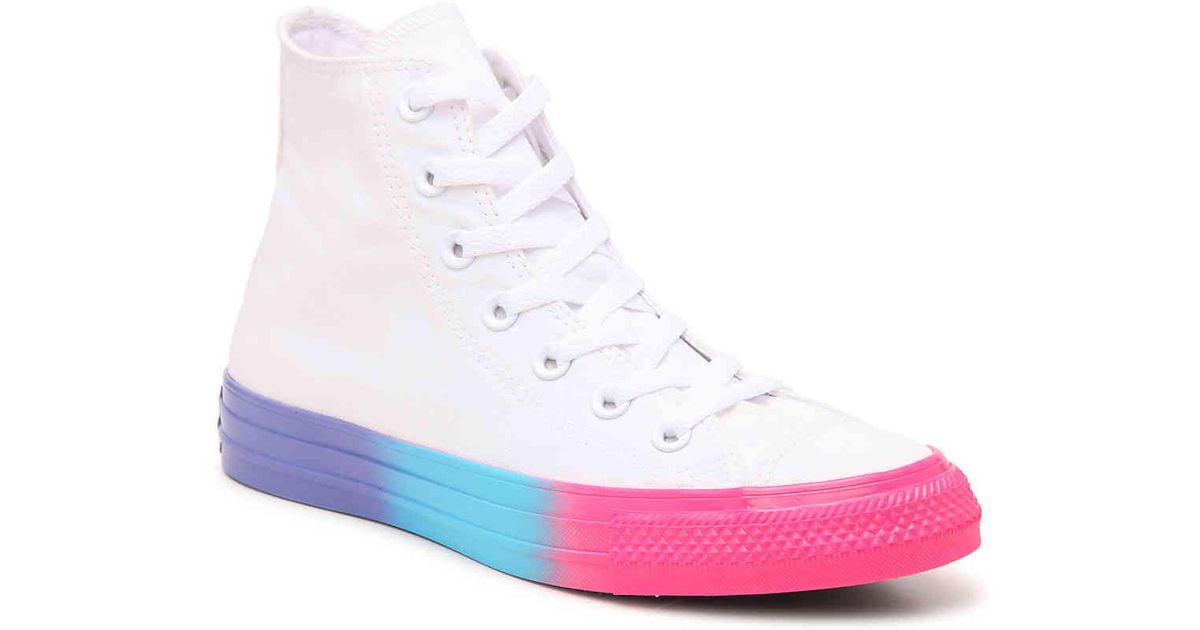 rainbow high top converse