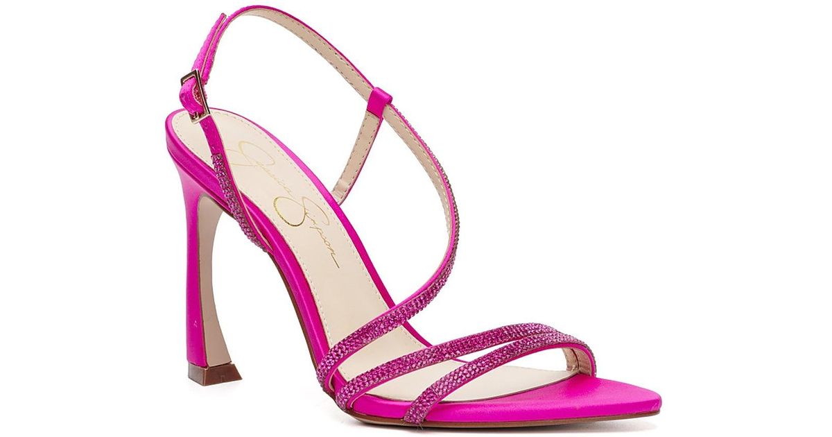 Jessica Simpson Satin Pyine2 Sandal in Bright Pink (Pink) | Lyst