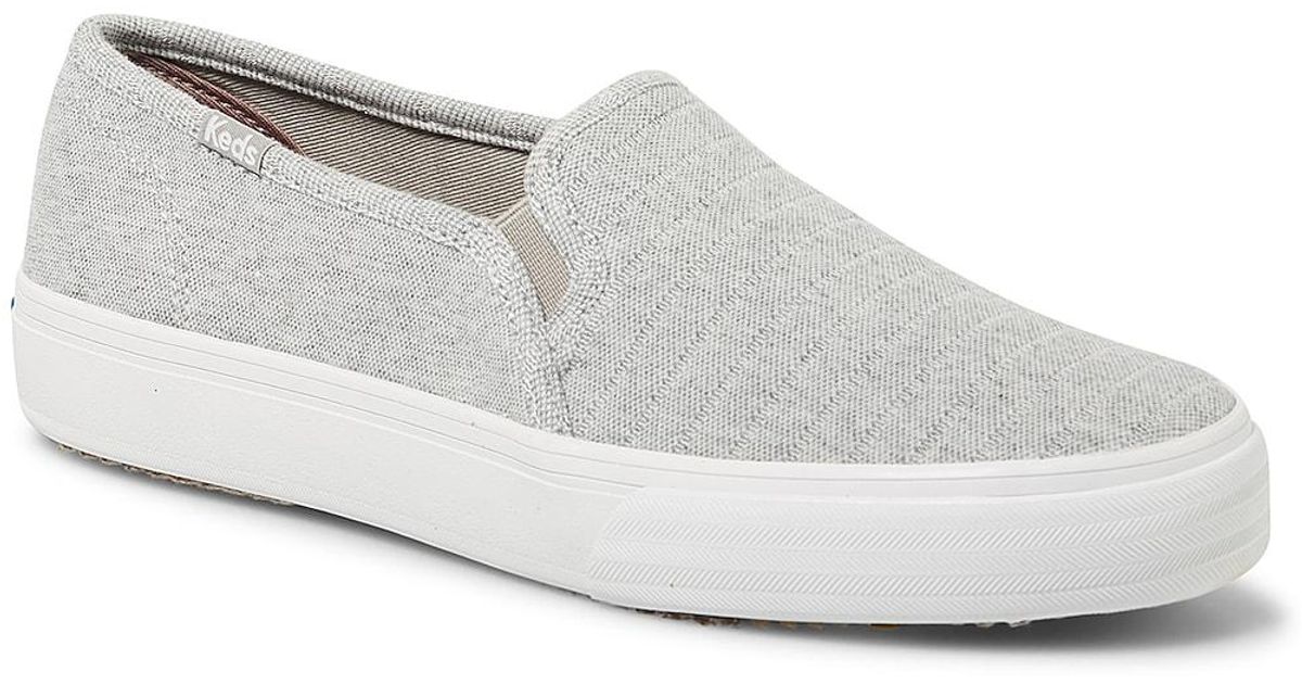 keds double decker slip on black