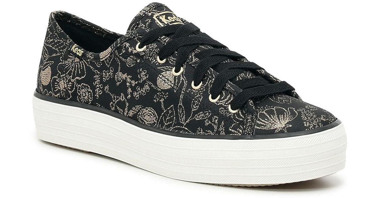 Keds Triple Kick Rifle Paper Co. Platform Sneaker in Black Lyst