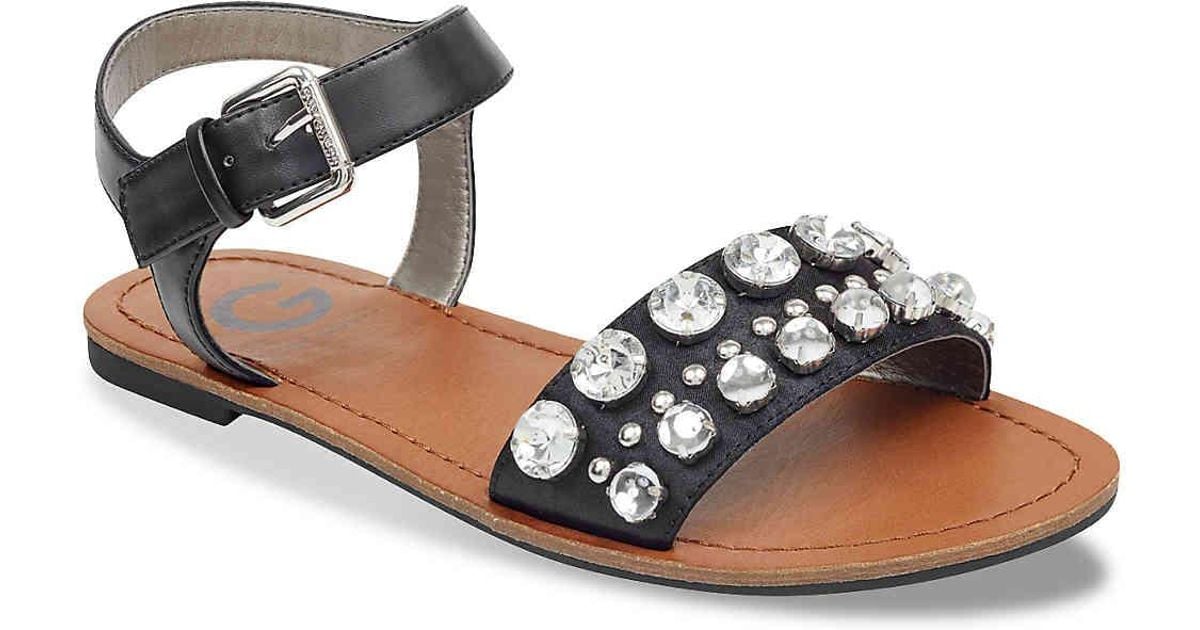 guess black flat sandals