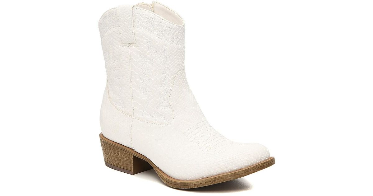 Coconuts Pistol Cowboy Bootie in White Lyst