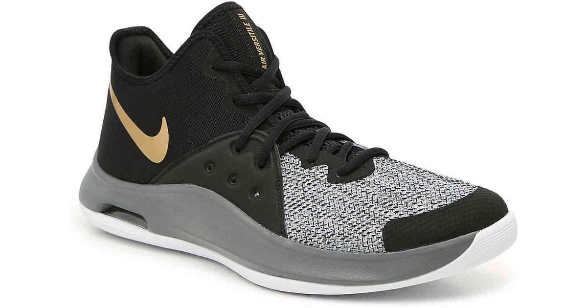 Nike Synthetic Air Versatile Iii Basketball Shoe in Grey/Gold/Black (Black)  for Men | Lyst