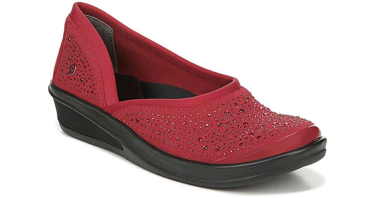 Bzees Synthetic Moonlight Wedge Slip-on in Red - Lyst