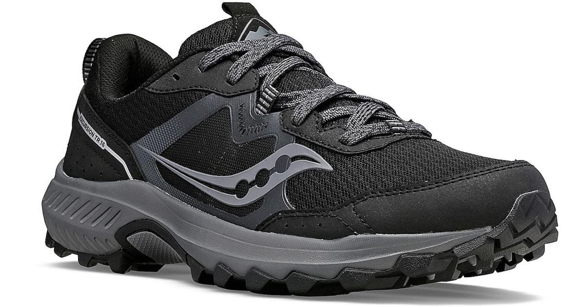 Saucony Excursion 16 Trail Running Shoe in Black for Men | Lyst