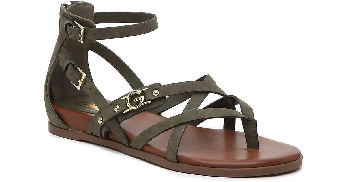 guess olive green sandals