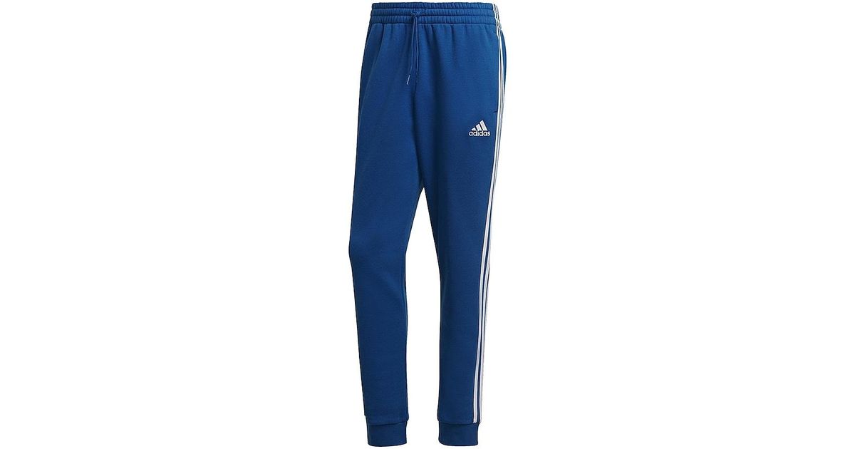 essentials french terry tapered cuff 3 stripes joggers