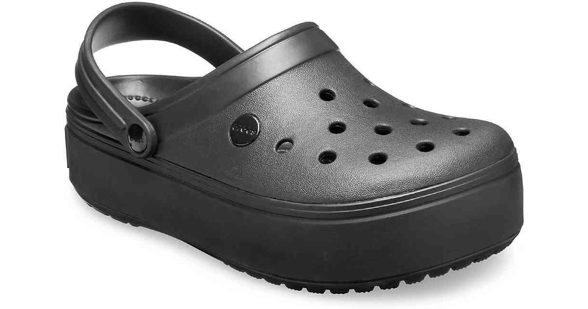 all black platform crocs