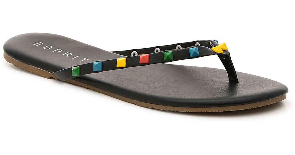 esprit black flip flops