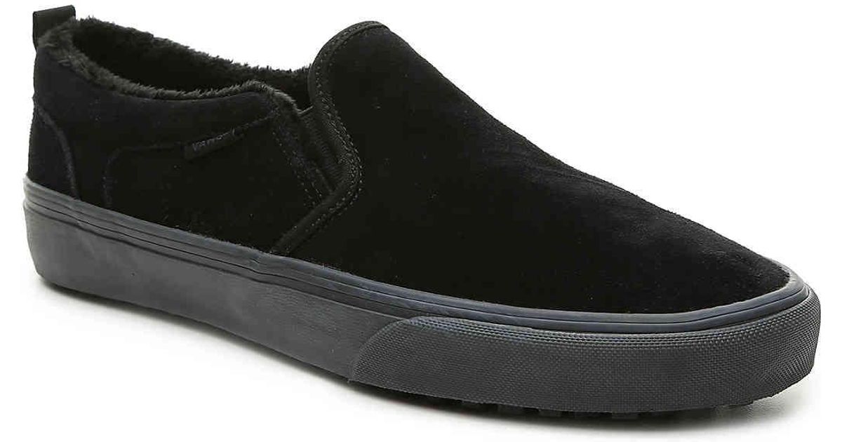 vans asher black leather