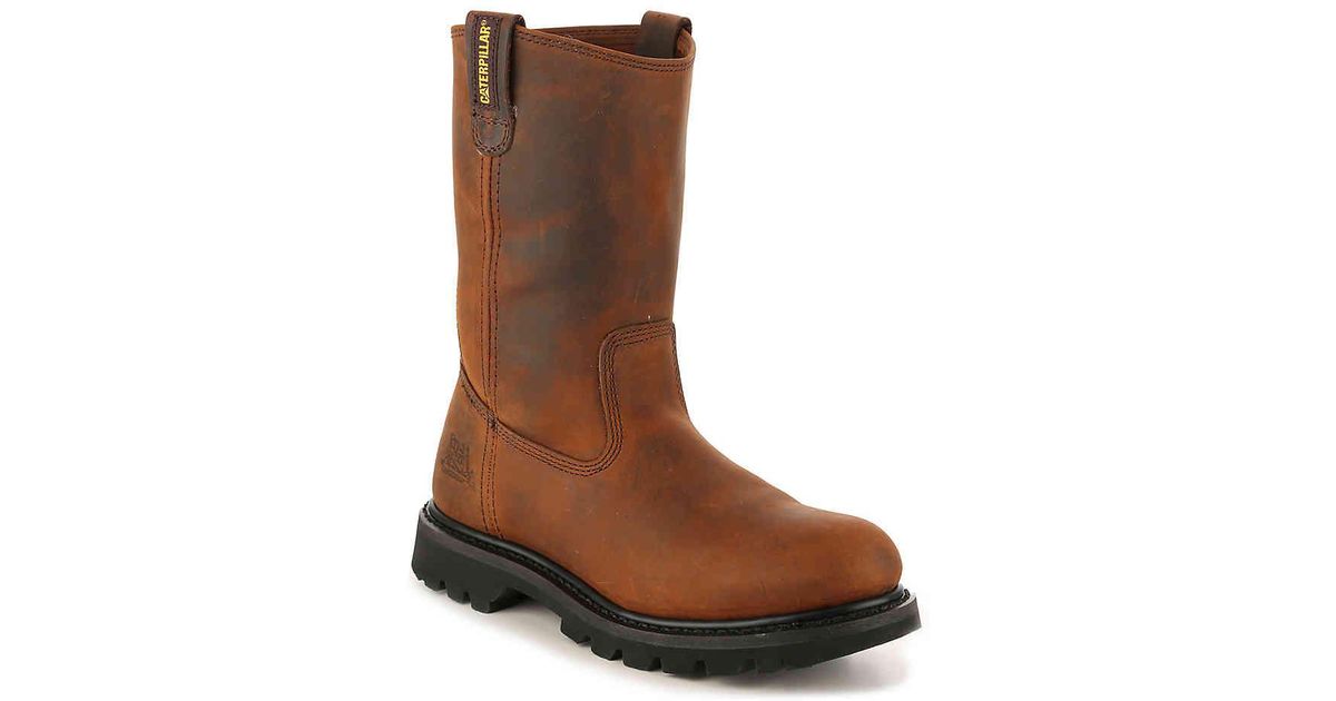 Caterpillar Leather Revolver Steel Toe Work Boot in Tan (Brown) for Men