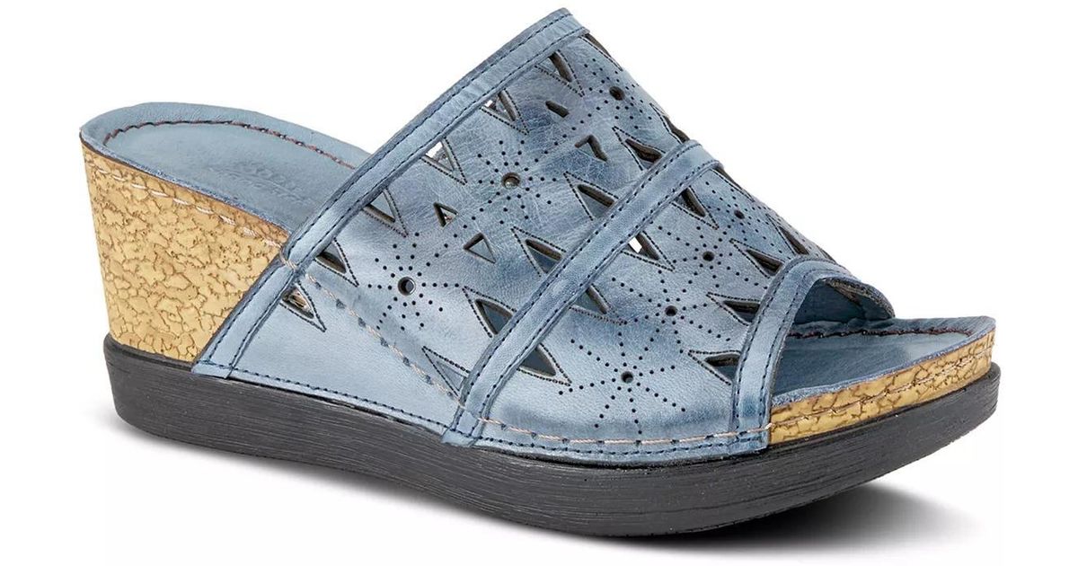 Spring Guide Wedge Spring Step Fusa Wedge Sandal in Blue | Lyst