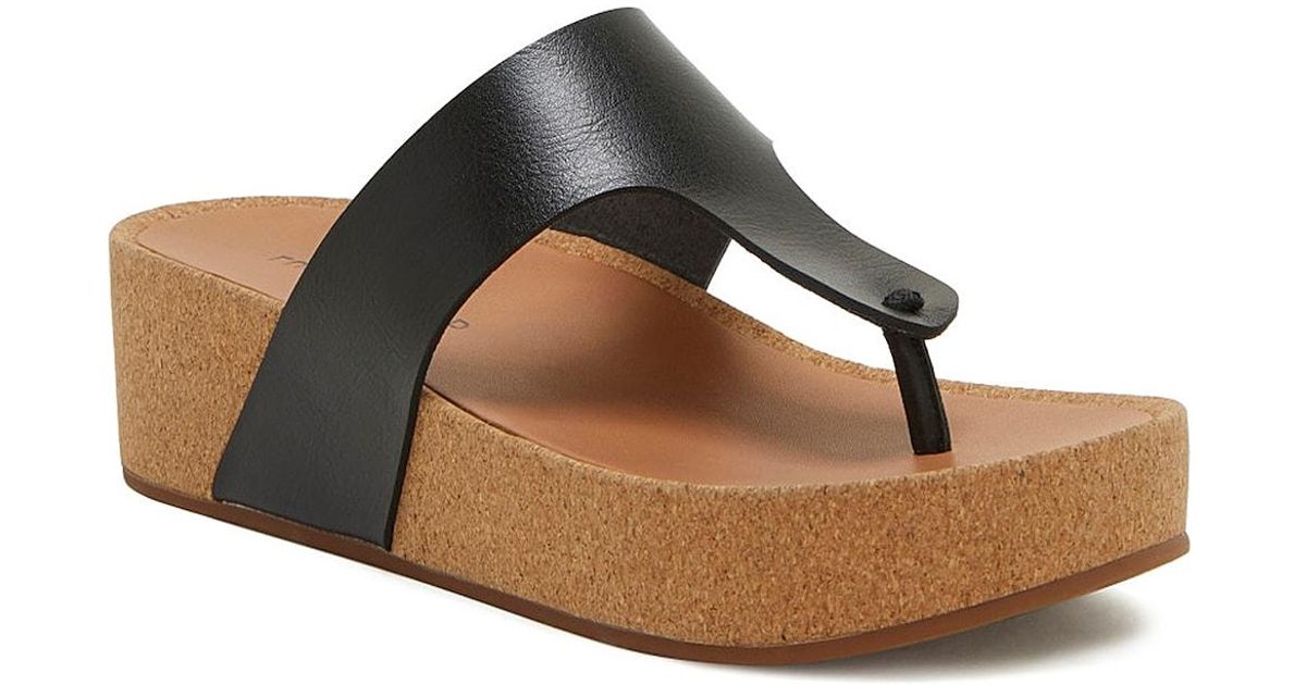 Lucky Brand Synthetic Lizabi Sandal in Black | Lyst
