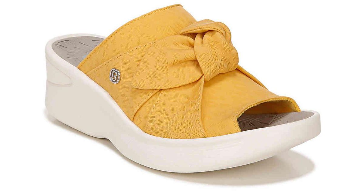 Bzees Synthetic Smile Wedge Sandal in Mustard Yellow (Yellow) - Lyst