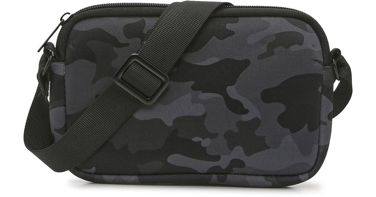 MYTAGALONGS Neoprene Camo Crossbody Bag in Grey/Black Camouflage (Black